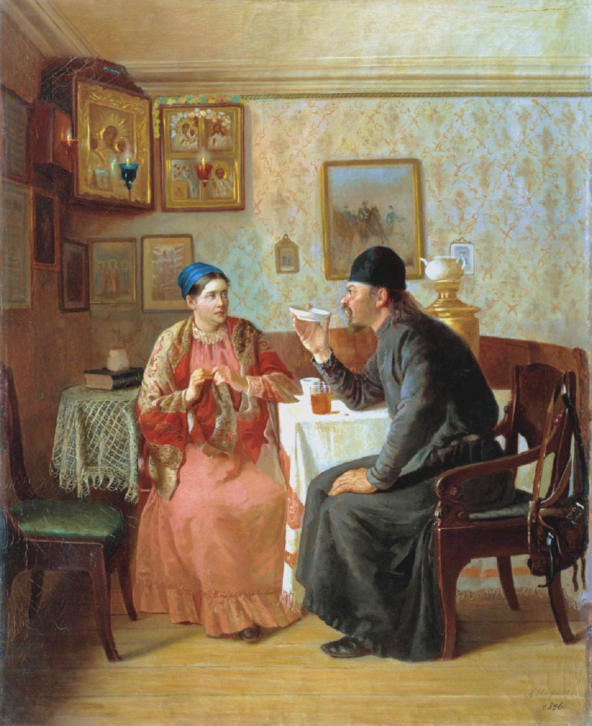 Drinking Tea, 1896, by Aleksei Naumov